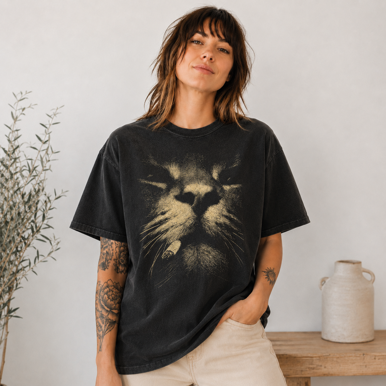 Smoking Cat Shirt – Vintage Grunge Cat Meme Graphic Tee