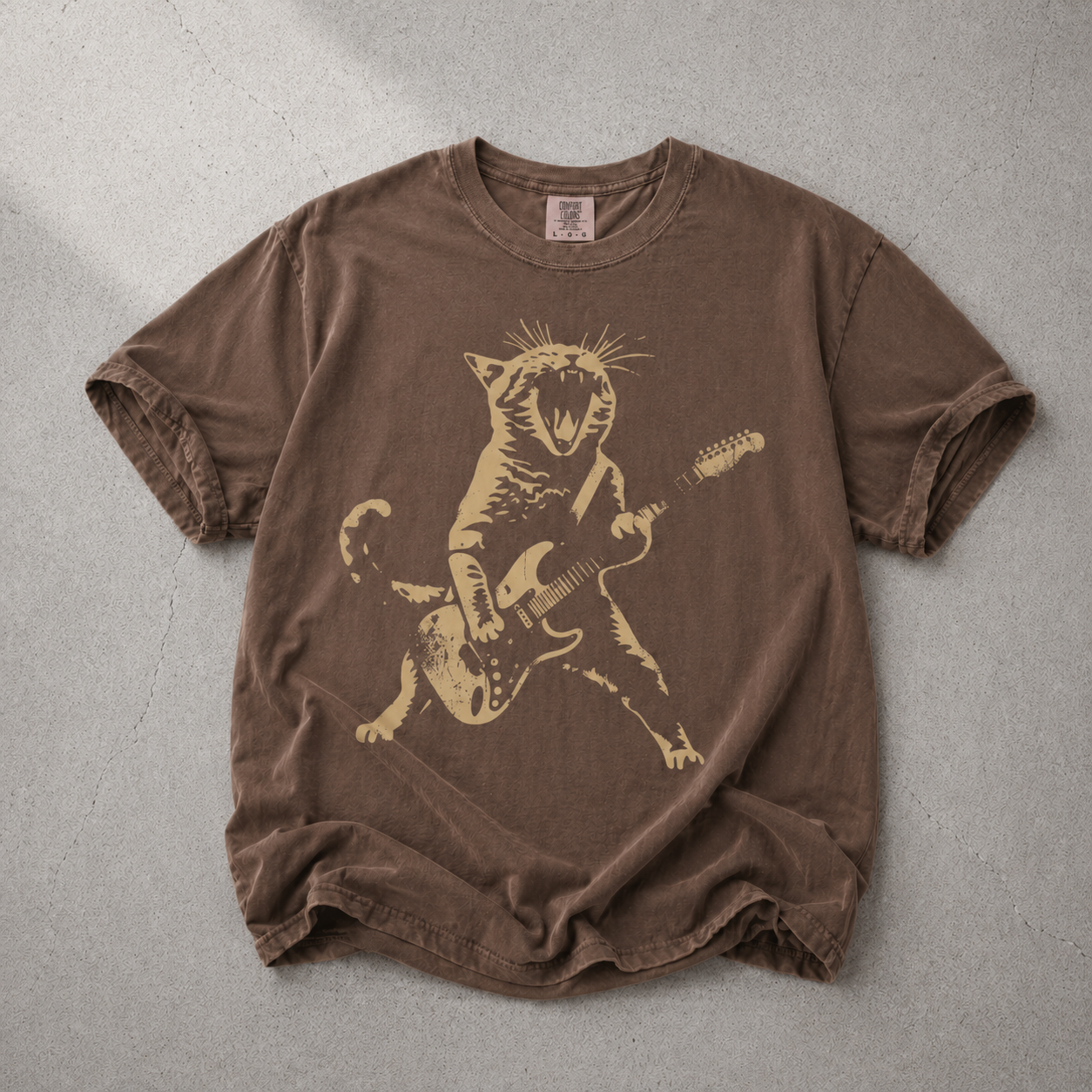 Cat Playing Guitar Shirt – Vintage Rock Cat Tee