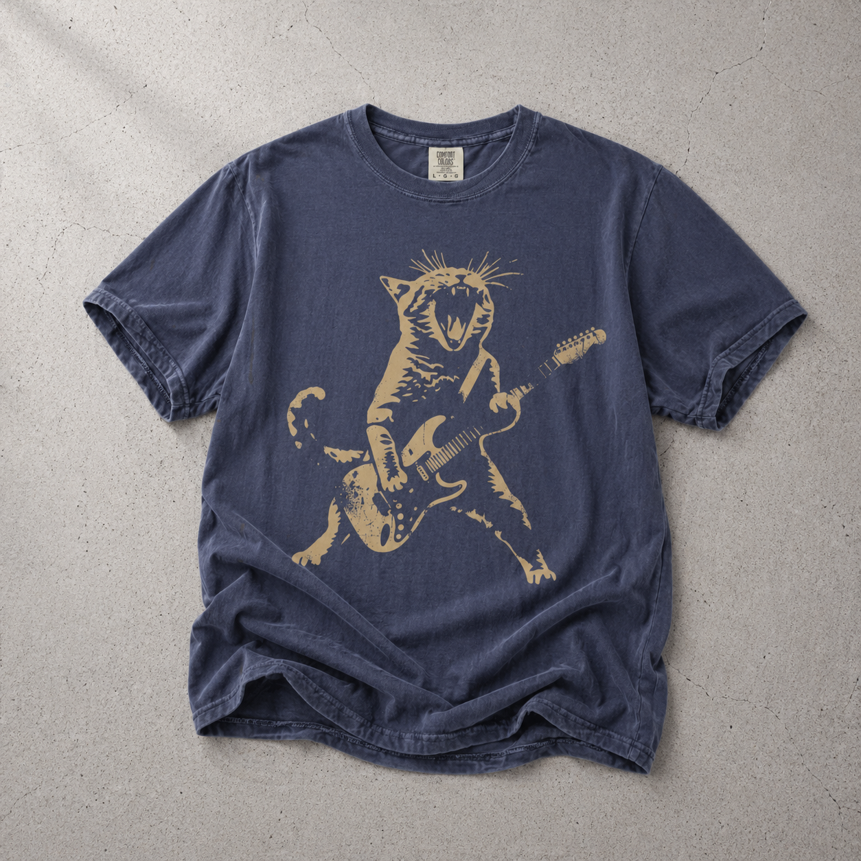 Cat Playing Guitar Shirt – Vintage Rock Cat Tee