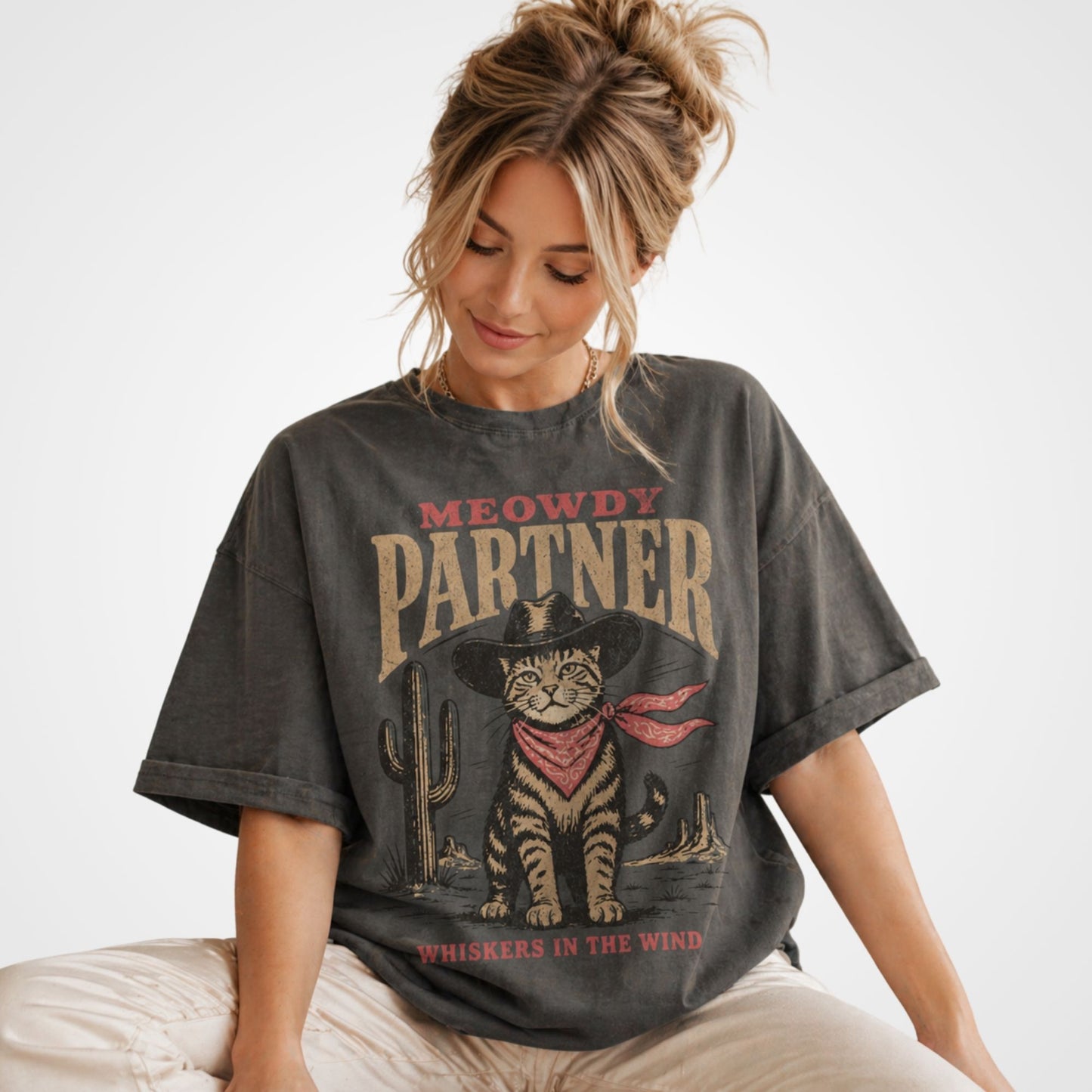 Meowdy Partner Cat Shirt – Vintage Cowboy Cat Tee