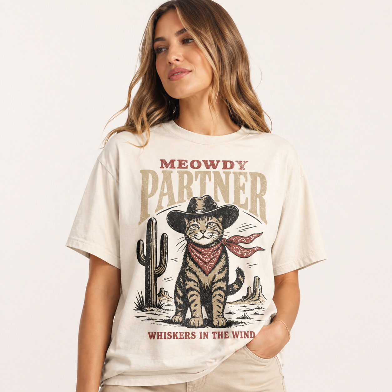Meowdy Partner Cat Shirt – Vintage Cowboy Cat Tee