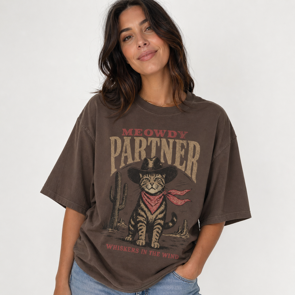 Meowdy Partner Cat Shirt – Vintage Cowboy Cat Tee