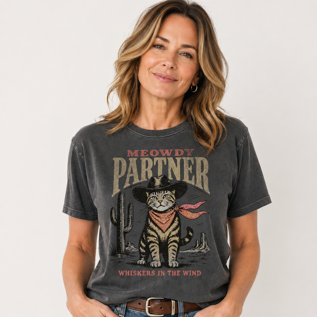 Meowdy Partner Cat Shirt – Vintage Cowboy Cat Tee