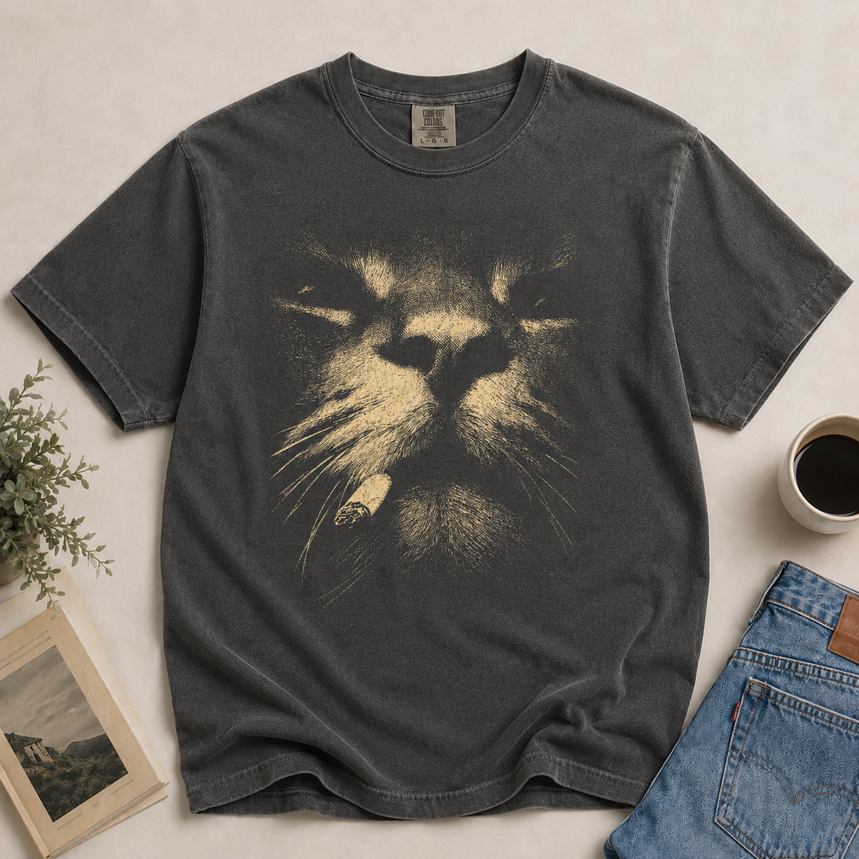 Smoking Cat Shirt – Vintage Grunge Cat Meme Graphic Tee