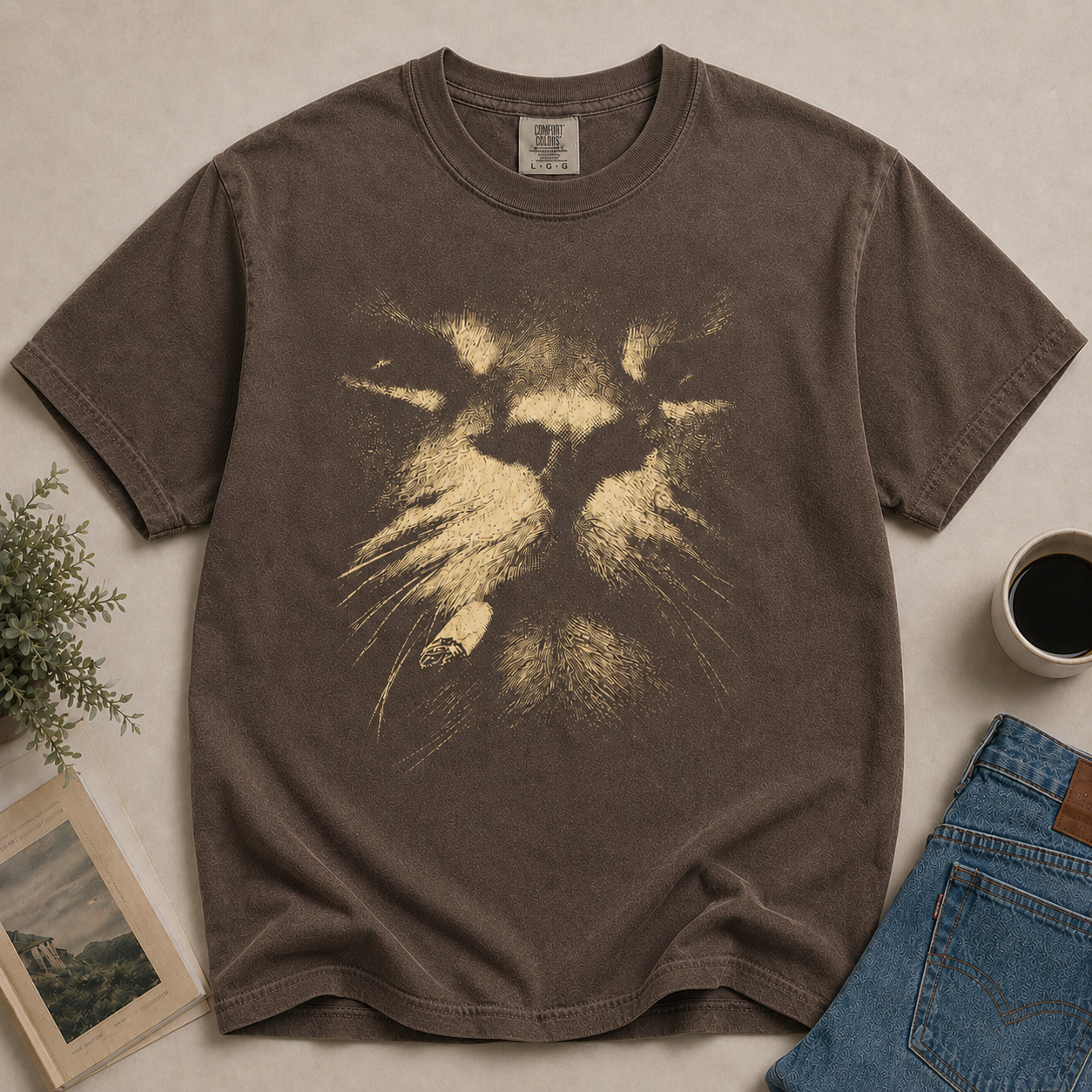 Smoking Cat Shirt – Vintage Grunge Cat Meme Graphic Tee