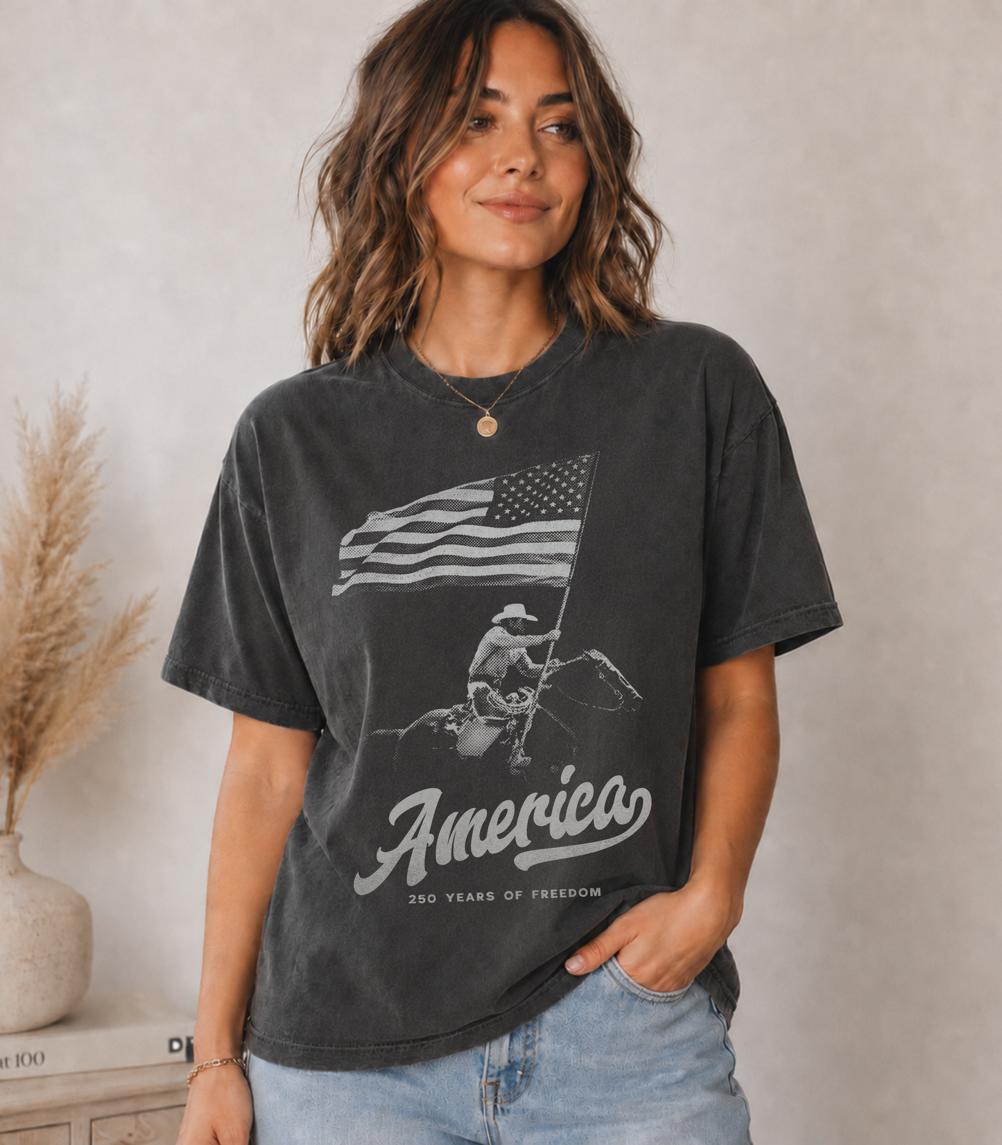America 250th Anniversary Shirt – Patriotic Western Cowboy Graphic Tee