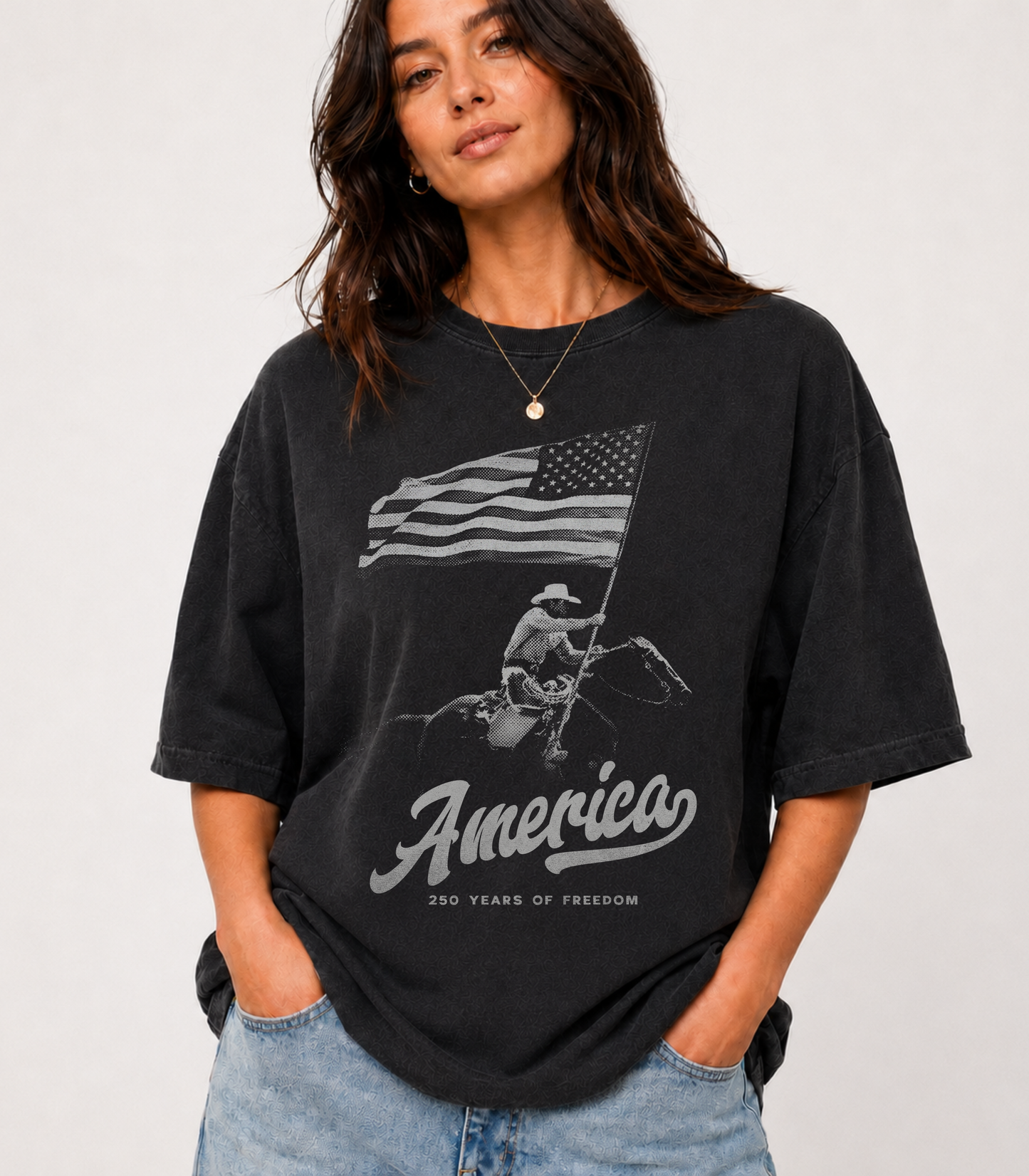 America 250th Anniversary Shirt – Patriotic Western Cowboy Graphic Tee