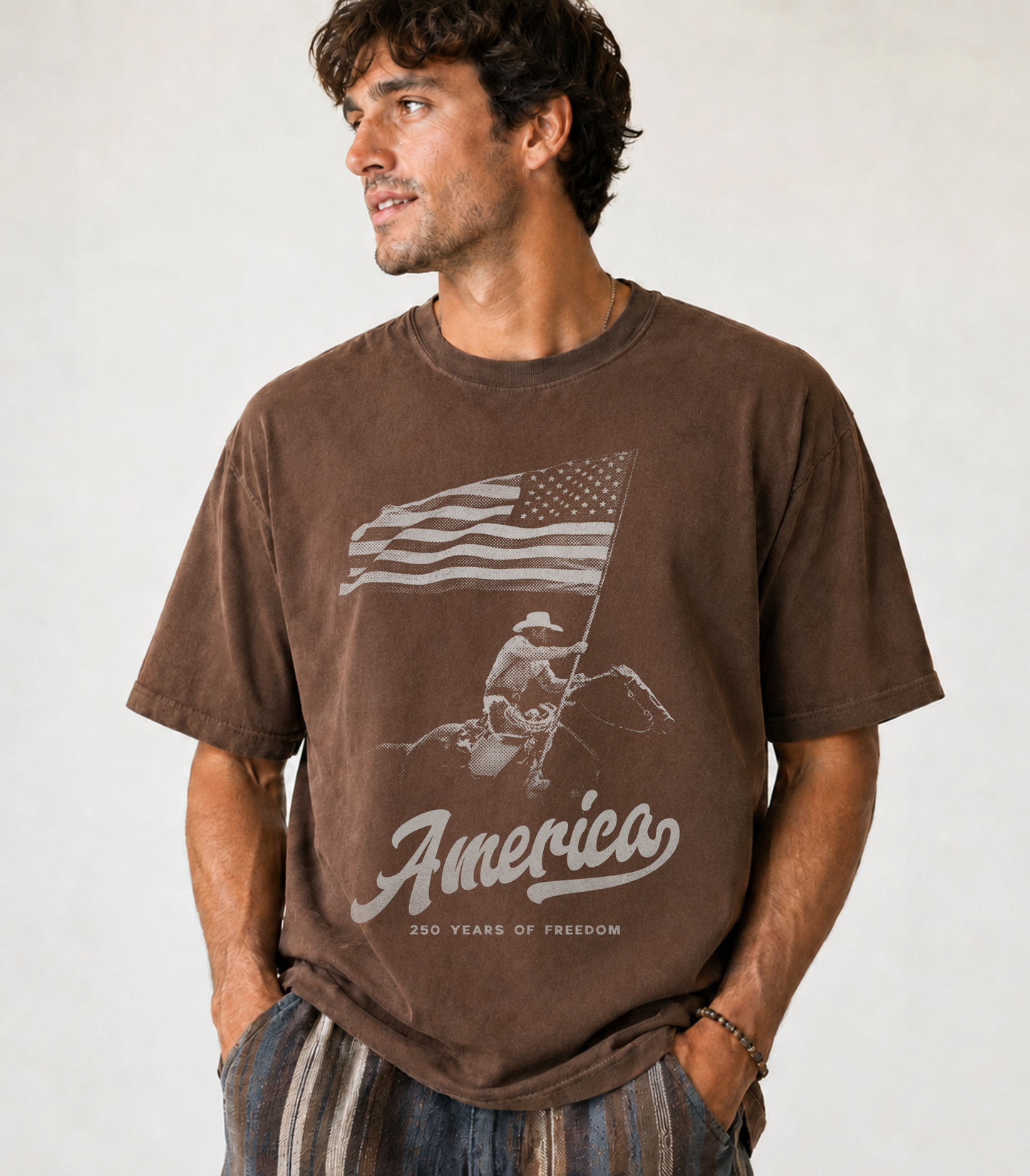 America 250th Anniversary Shirt – Patriotic Western Cowboy Graphic Tee