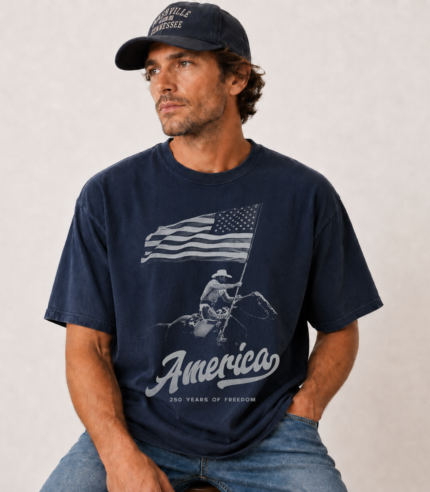 America 250th Anniversary Shirt – Patriotic Western Cowboy Graphic Tee