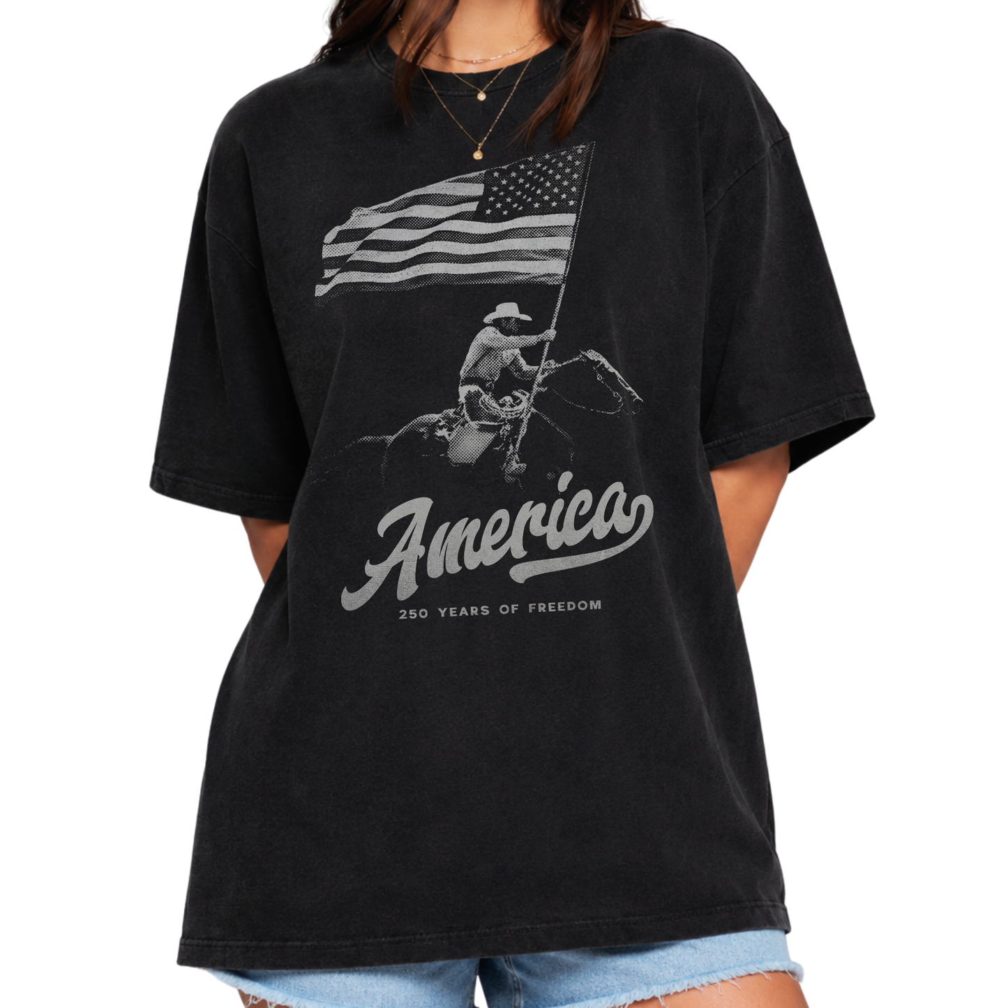 America 250th Anniversary Shirt – Patriotic Western Cowboy Graphic Tee